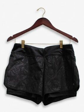 Apana floral black athletic shorts- Medium